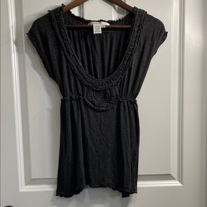 Y2K Max Studio Charcoal Gray Women's empire waist top size L